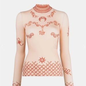 Marine Serre Henna second skin Long Sleeve Top